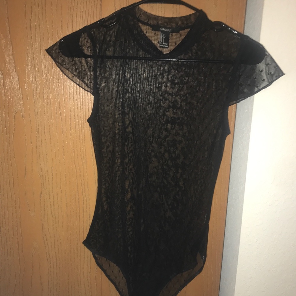 Black sheer bodysuit